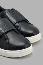 Load image into Gallery viewer, Redtag-Navy-Monogram-Velcro-Sneaker-Sneakers-Senior-Boys-5 to 14 Years