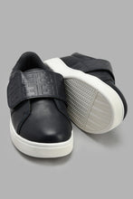 Load image into Gallery viewer, Redtag-Navy-Monogram-Velcro-Sneaker-Sneakers-Senior-Boys-5 to 14 Years