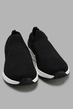 Load image into Gallery viewer, Redtag-Black-Ribbed-Knit-Slip-On-Slip-Ons-Senior-Boys-5 to 14 Years