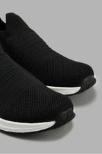 Load image into Gallery viewer, Redtag-Black-Ribbed-Knit-Slip-On-Slip-Ons-Senior-Boys-5 to 14 Years