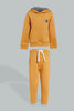 Redtag-Mustard-Hoody-Jog-Set-With-Kangaroo-Pocket-(2-Pack)-Jog-Sets-Infant-Boys-3 to 24 Months