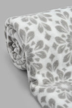 Load image into Gallery viewer, Redtag-Grey-Floral-Printed-Single-Fleece-Blanket-Blankets-Home-Bedroom-