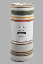Load image into Gallery viewer, Redtag-Multi-Colour-Stripe-Printed-Single-Fleece-Blanket-Blankets-Home-Bedroom-