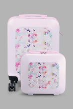 Load image into Gallery viewer, Grey Floral Luggage Trolley (20 Inch)