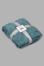Load image into Gallery viewer, Redtag-Green-Knitted-Throw-Colour:Green,-Filter:Home-Bedroom,-HMW-BED-Throws,-New-In,-New-In-HMW-BED,-Non-Sale,-S22B,-Section:Homewares-Home-Bedroom-