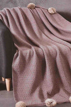 تنزيل الصورة على معرض الصور، Redtag-Beige-Knitted-Throw-With-Pom-Pom-Colour:Beige,-Filter:Home-Bedroom,-HMW-BED-Throws,-New-In,-New-In-HMW-BED,-Non-Sale,-S22B,-Section:Homewares-Home-Bedroom-