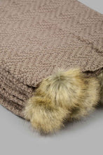 تنزيل الصورة على معرض الصور، Redtag-Beige-Knitted-Throw-With-Pom-Pom-Colour:Beige,-Filter:Home-Bedroom,-HMW-BED-Throws,-New-In,-New-In-HMW-BED,-Non-Sale,-S22B,-Section:Homewares-Home-Bedroom-
