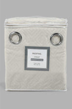 تنزيل الصورة على معرض الصور، Redtag-Ivory-2-Piece-Geometric-Jacquard-Curtain-Pair-With-Lining-Curtains-Home-Bedroom-