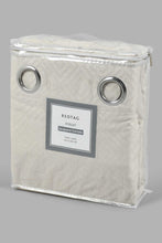تنزيل الصورة على معرض الصور، Redtag-Ivory-2-Piece-Geometric-Jacquard-Curtain-Pair-With-Lining-Curtains-Home-Bedroom-