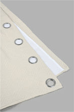 تنزيل الصورة على معرض الصور، Redtag-Ivory-2-Piece-Geometric-Jacquard-Curtain-Pair-With-Lining-Curtains-Home-Bedroom-