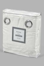 تنزيل الصورة على معرض الصور، Redtag-Ivory-2-Piece-Geometric-Jacquard-Curtain-Pair-With-Lining-Curtains-Home-Bedroom-