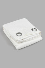 تنزيل الصورة على معرض الصور، Redtag-Ivory-2-Piece-Geometric-Jacquard-Curtain-Pair-With-Lining-Curtains-Home-Bedroom-