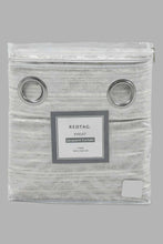تنزيل الصورة على معرض الصور، Redtag-Grey-2-Piece-Stripe-Jacquard-Curtain-Pair-Without-Lining-Curtains-Home-Bedroom-