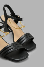 تنزيل الصورة على معرض الصور، Redtag-Black-Chain-Trim-Sandal-Mules-Women's-
