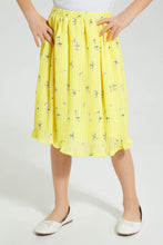 Load image into Gallery viewer, Redtag-Yellow-Printed-Skirt-Colour:Yellow,-Filter:Girls-(2-to-8-Yrs),-Girls-Skirts,-New-In,-New-In-GIR,-Non-Sale,-S22B,-Section:Kidswear-Girls-2 to 8 Years