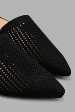 Load image into Gallery viewer, Redtag-Black-Woven-Closed-Toe-Mule-Court-Shoes-Women's-