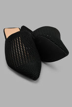 Load image into Gallery viewer, Redtag-Black-Woven-Closed-Toe-Mule-Court-Shoes-Women's-