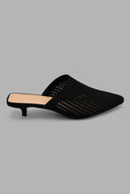Load image into Gallery viewer, Redtag-Black-Woven-Closed-Toe-Mule-Court-Shoes-Women's-