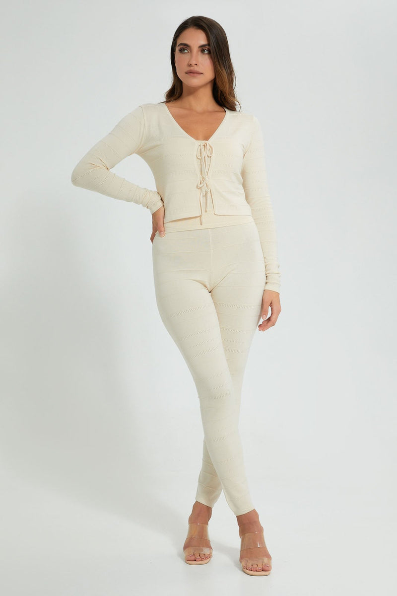 كارديجان بربطة أمامية بلون بيج