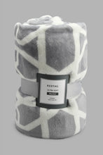 Load image into Gallery viewer, Redtag-Grey-Geometric-Print-Ultra-Soft-Blanket-
(Double-Size)-Blankets-Home-Bedroom-