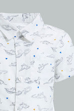 تنزيل الصورة على معرض الصور، Redtag-White-Dino-Printed-Short-Sleeve-Shirt-Colour:White,-Filter:Infant-Boys-(3-to-24-Mths),-Infant-Boys-Shirts,-New-In,-New-In-INB,-Non-Sale,-S22B,-Section:Kidswear,-TBL-Infant-Boys-3 to 24 Months