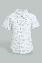 تنزيل الصورة على معرض الصور، Redtag-White-Dino-Printed-Short-Sleeve-Shirt-Colour:White,-Filter:Infant-Boys-(3-to-24-Mths),-Infant-Boys-Shirts,-New-In,-New-In-INB,-Non-Sale,-S22B,-Section:Kidswear,-TBL-Infant-Boys-3 to 24 Months