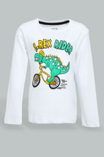 تنزيل الصورة على معرض الصور، Redtag-White-Dion-Long-Sleeve-T-Shirt-Long-Sleeves-Infant-Boys-3 to 24 Months