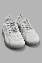 Load image into Gallery viewer, Redtag-Grey-Ribbed-Knit-Sneaker-Sneakers-Senior-Boys-5 to 14 Years