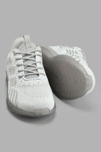 Load image into Gallery viewer, Redtag-Grey-Ribbed-Knit-Sneaker-Sneakers-Senior-Boys-5 to 14 Years