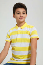 تنزيل الصورة على معرض الصور، Redtag-Yellow-Stripe-Polo-Polo-Shirts-Senior-Boys-9 to 14 Years