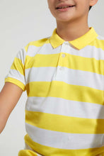 تنزيل الصورة على معرض الصور، Redtag-Yellow-Stripe-Polo-Polo-Shirts-Senior-Boys-9 to 14 Years