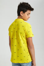 تنزيل الصورة على معرض الصور، Redtag-Yellow-Scooty-Bike-Aop-Polo-Polo-Shirts-Senior-Boys-9 to 14 Years