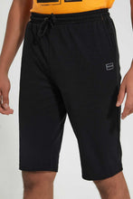 Load image into Gallery viewer, Redtag-Black-Pique-Active-Short-Active-Shorts-Senior-Boys-9 to 14 Years