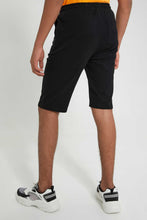 Load image into Gallery viewer, Redtag-Black-Pique-Active-Short-Active-Shorts-Senior-Boys-9 to 14 Years