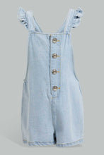 تنزيل الصورة على معرض الصور، Redtag-Pink-Denim-Light-Wash-Dungree-Jumpsuits-Infant-Girls-3 to 24 Months
