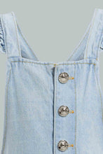 تنزيل الصورة على معرض الصور، Redtag-Pink-Denim-Light-Wash-Dungree-Jumpsuits-Infant-Girls-3 to 24 Months