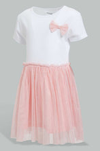 تنزيل الصورة على معرض الصور، Redtag-White--Printed-Mesh-Dress-Dresses-Infant-Girls-3 to 24 Months