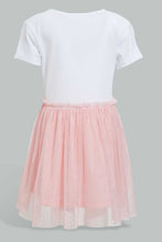 تنزيل الصورة على معرض الصور، Redtag-White--Printed-Mesh-Dress-Dresses-Infant-Girls-3 to 24 Months