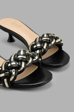 Load image into Gallery viewer, Redtag-Black-Mule-With-Gold-Plait-Mules-Women's-