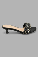 Load image into Gallery viewer, Redtag-Black-Mule-With-Gold-Plait-Mules-Women's-
