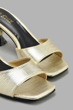 تنزيل الصورة على معرض الصور، Redtag-Gold-Mule-With-Special-Heel-Mules-Women's-
