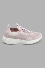 Load image into Gallery viewer, Redtag-Lilac-Fly-Knit-Lace-Up-Slip-Ons-Women's-