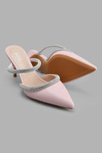 Load image into Gallery viewer, Redtag-Pink-Mule-With-Diamante-Court-Shoes-Women's-