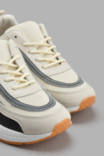 Load image into Gallery viewer, Redtag-Beige-Sneaker-With-Patent-Overlay-Chunky-Women's-