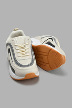 Load image into Gallery viewer, Redtag-Beige-Sneaker-With-Patent-Overlay-Chunky-Women's-