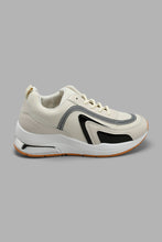 Load image into Gallery viewer, Redtag-Beige-Sneaker-With-Patent-Overlay-Chunky-Women's-