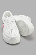 Load image into Gallery viewer, Redtag-White-Trainer-With-Heart-Print-Chunky-Women's-