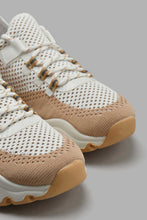 تنزيل الصورة على معرض الصور، Redtag-White-&-Camel-Mesh-Chunky-Sneaker-Chunky-Women's-