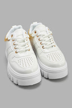 Load image into Gallery viewer, Redtag-White-Chain-Trim-Sneaker-Chunky-Women's-