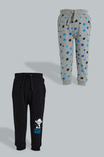 تنزيل الصورة على معرض الصور، Redtag-Black-And-Grey-Printed-Active-Pants-(2-Pack)-Joggers-Infant-Boys-3 to 24 Months